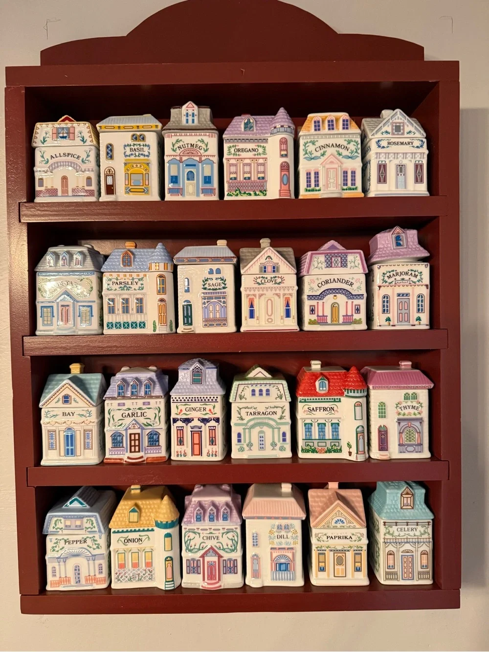 Complete 24 Set Village Spice Jars